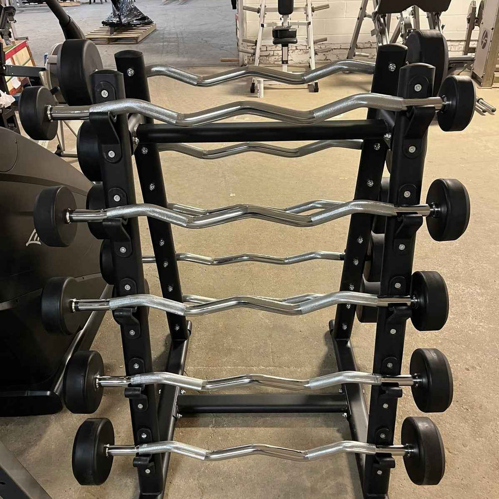 True Iron Rubber Fixed Barbell Set 20-110 with Rack!