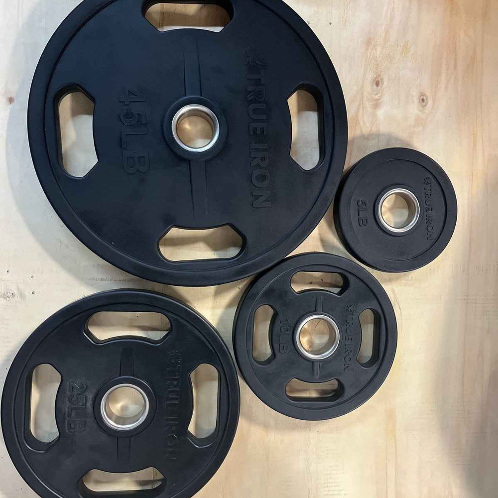 Rubber Coated Olympic Plates Set With Bar!