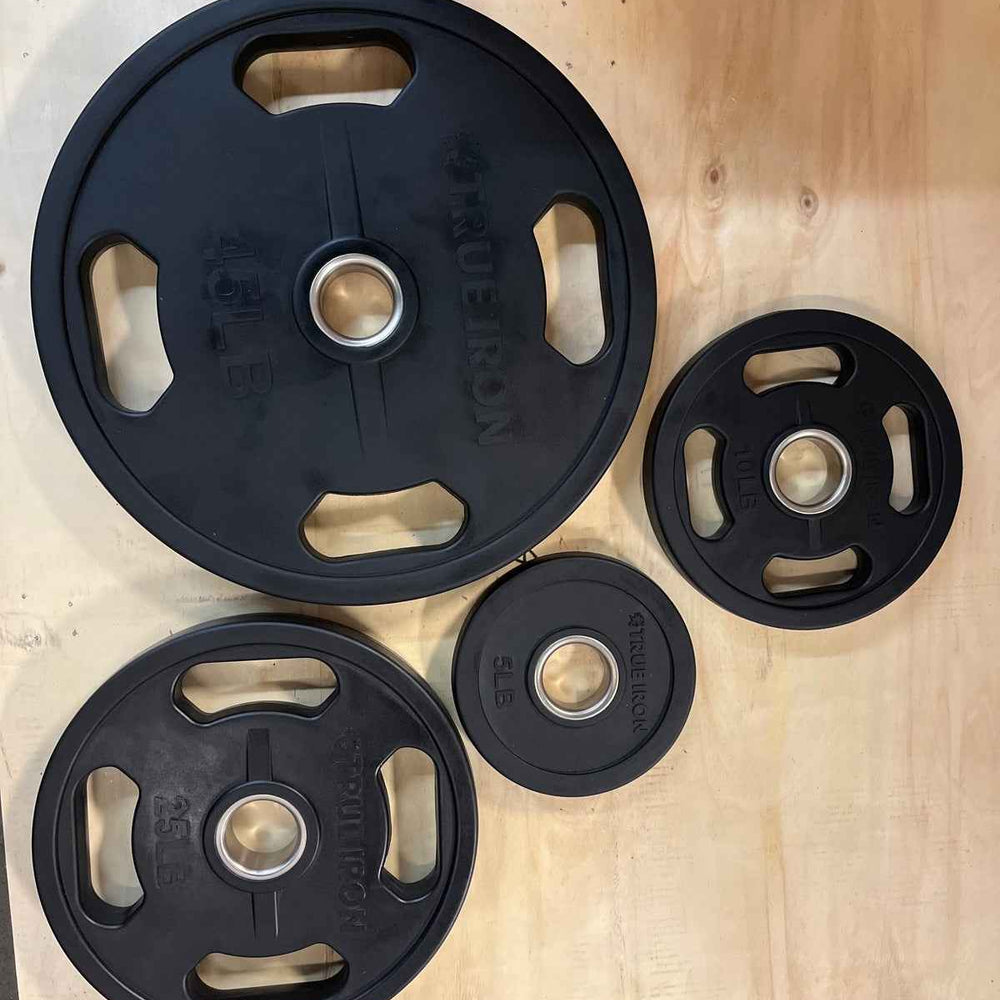 Rubber Coated Olympic Plates Set With Bar!