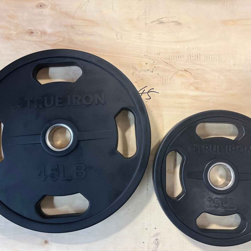 Rubber Coated Olympic Plates Set With Bar!