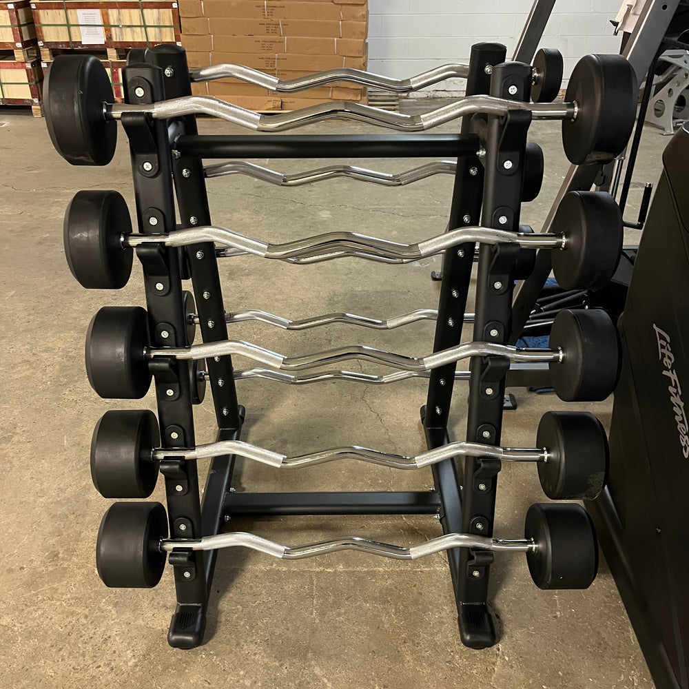 True Iron Rubber Fixed Barbell Set 20-110 with Rack!