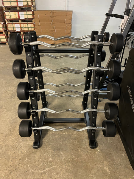 True Iron Rubber Fixed Barbell Set 20-110 with Rack!