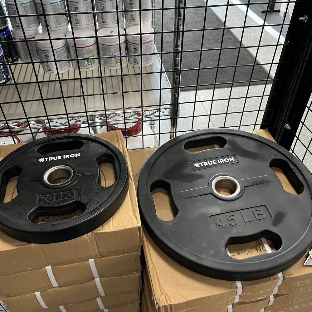 True Iron Rubber Coated Olympic Plate Sets