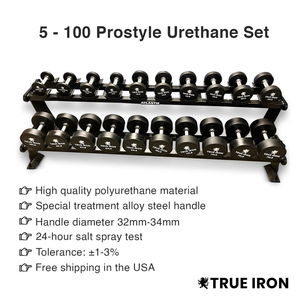 True Iron Pro Style 5-100 Urethane Dumbbells Sets