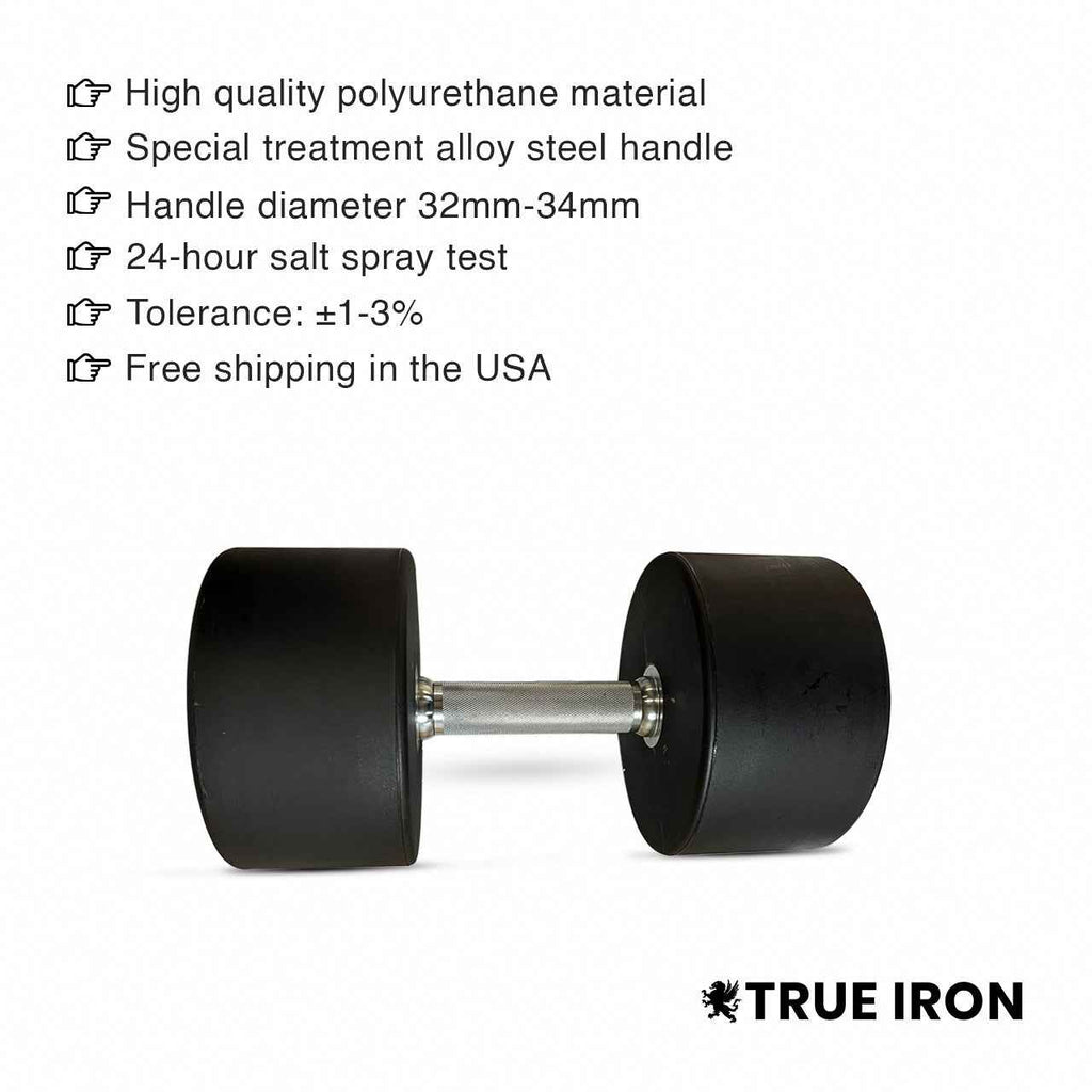 Pro Style Urethane Dumbbell Set 5100 lbs for Fitness Training True Iron Fitness